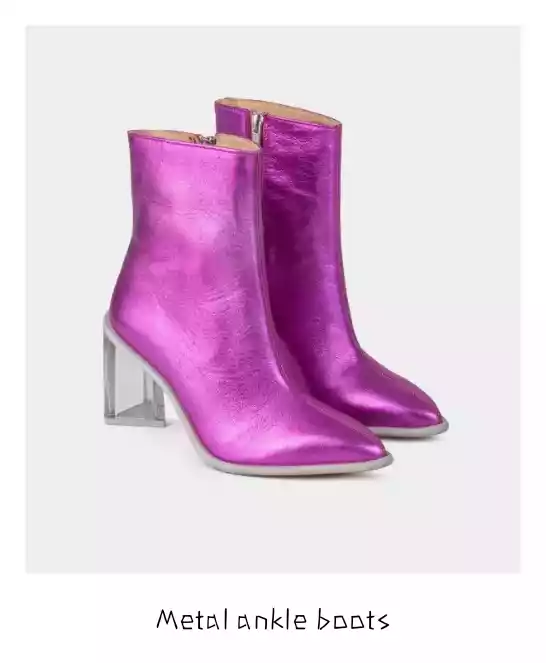 Metal ankle boots